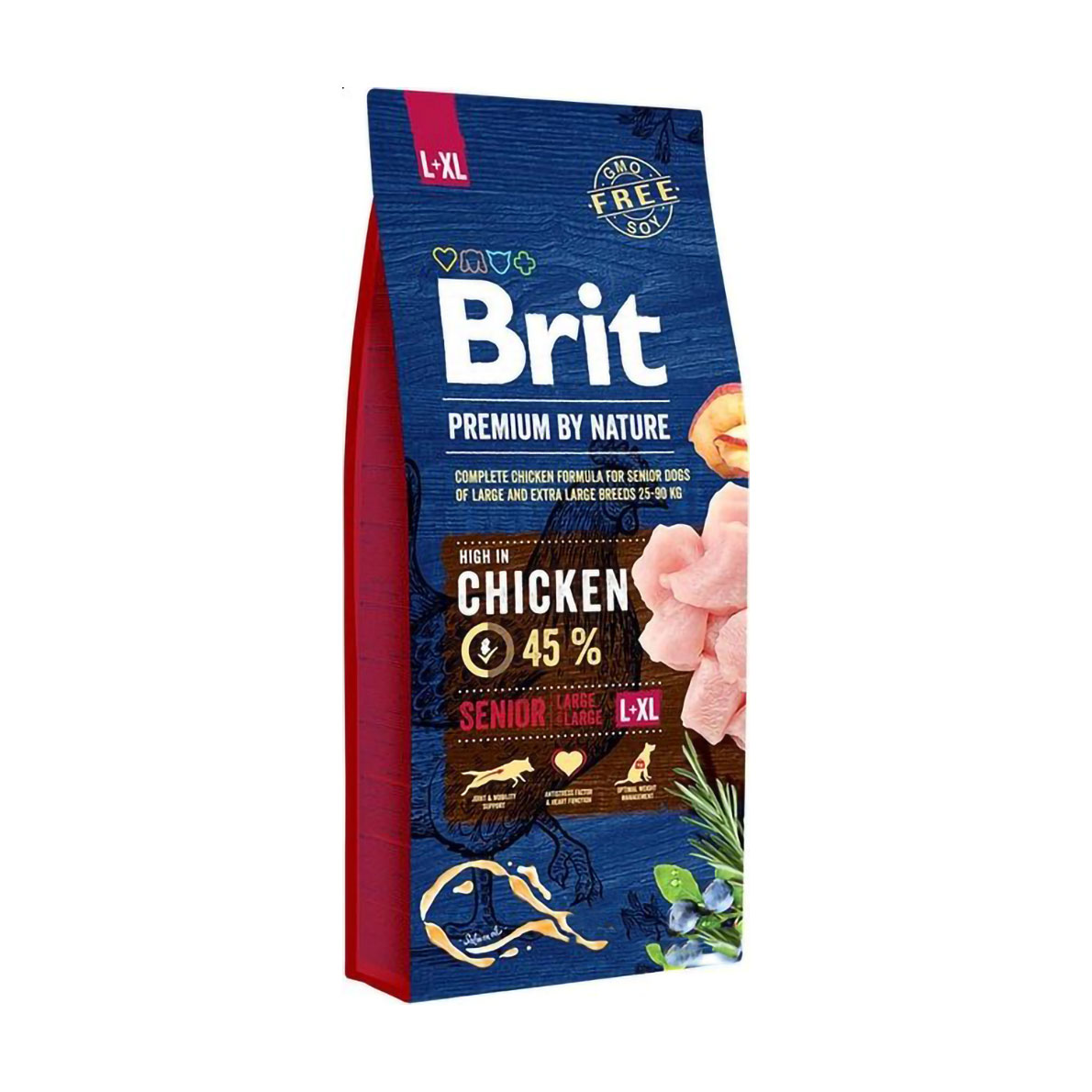 Сухий корм для літніх собак великих та гігантських порід Brit Premium by Nature Dog Senior L+XL з куркою, 15 кг
