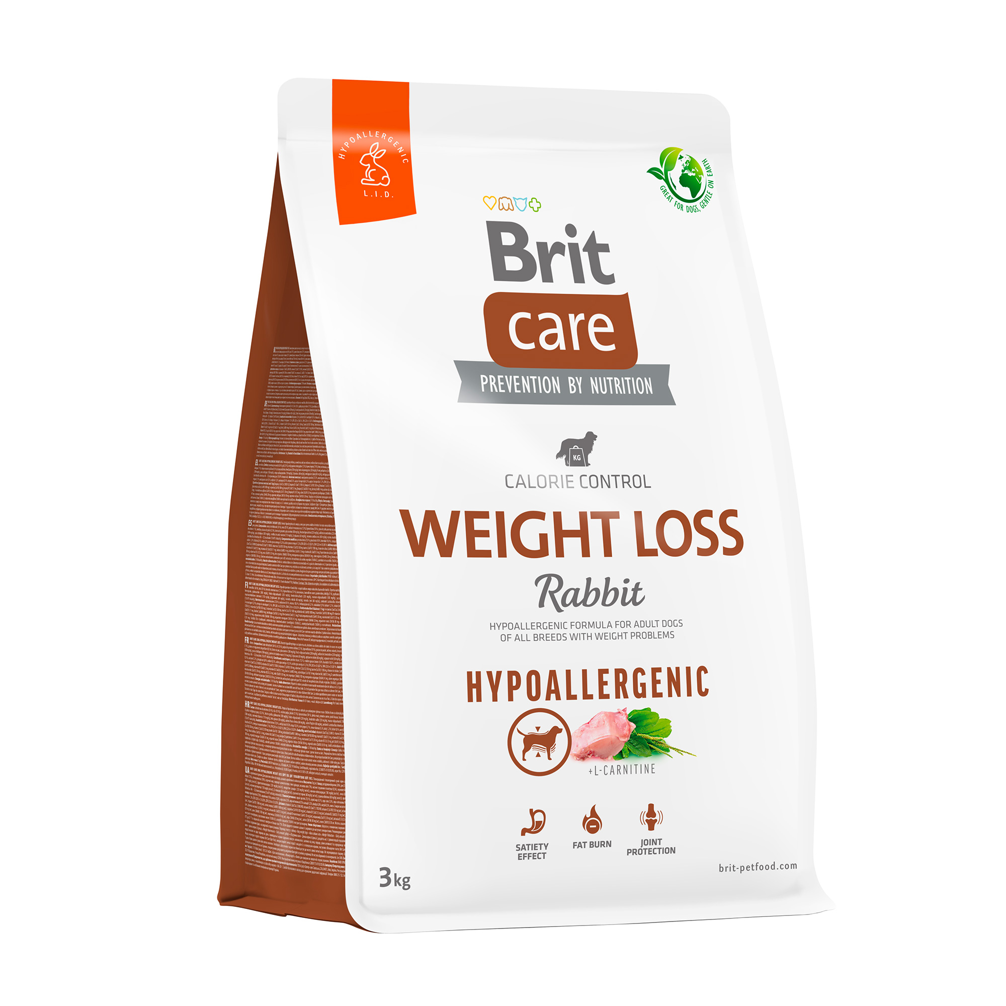 Сухий корм для собак із зайвою вагою Brit Care Weight Loss гіпоалергенний, з кроликом, 3 кг
