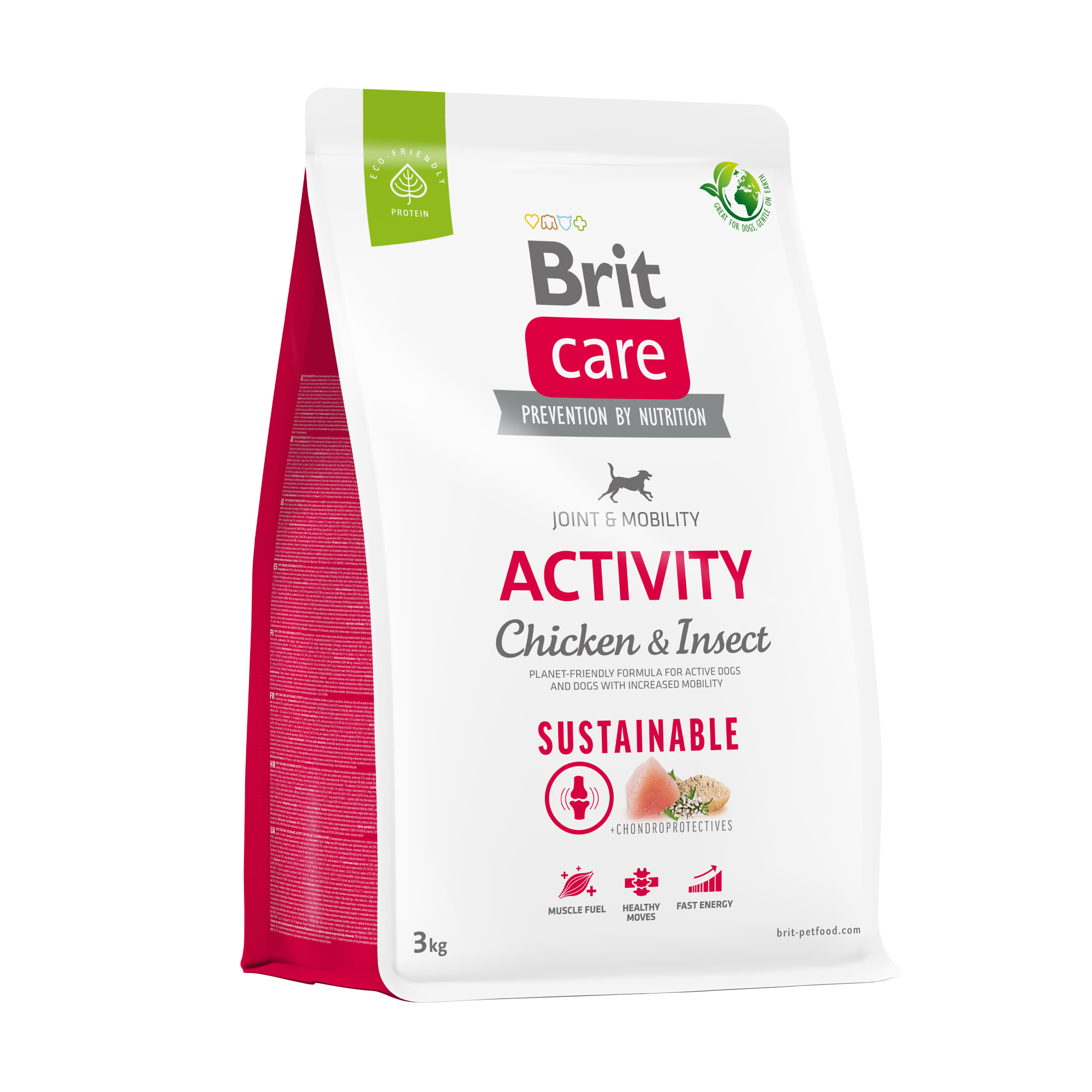 Сухий корм для собак з підвищеною активністю Brit Care Dog Sustainable Activity з куркою та комахами, 3 кг