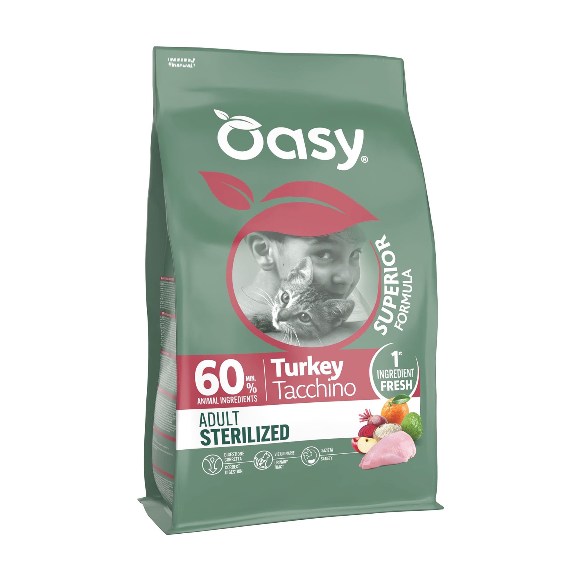 Сухий корм для стерелізованих котів Oasy Superior Formula Adult Sterilized з індичкою, 300 г