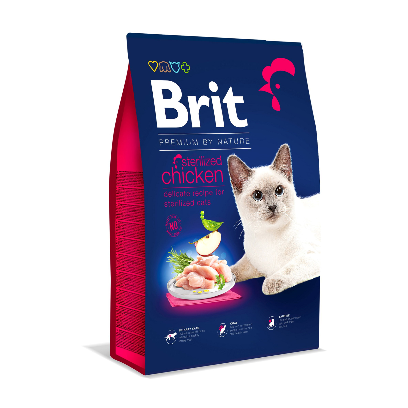 Сухий корм для стерилізованих кішок Brit Premium by Nature Cat Sterilised з куркою, 8 кг