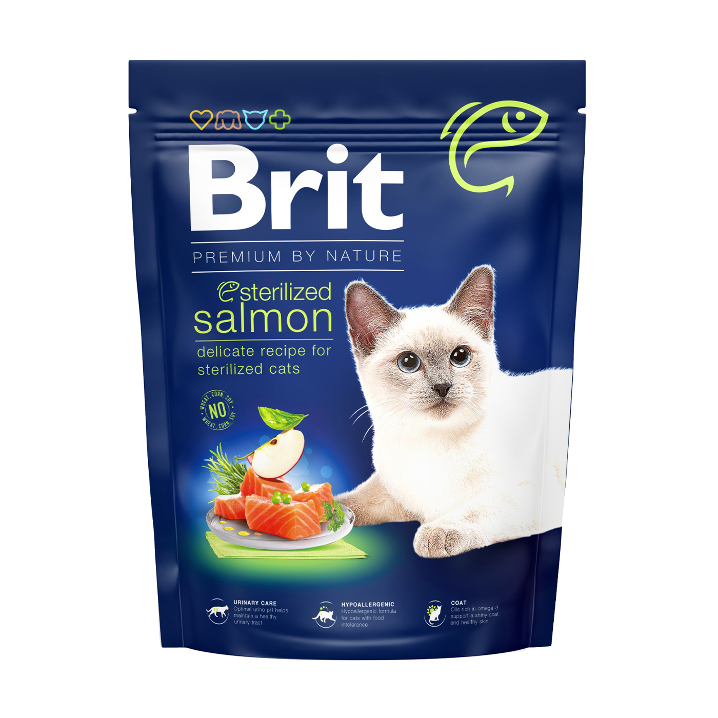 Сухий корм для стерилізованих кішок Brit Premium by Nature Cat Sterilised з лососем, 300 г