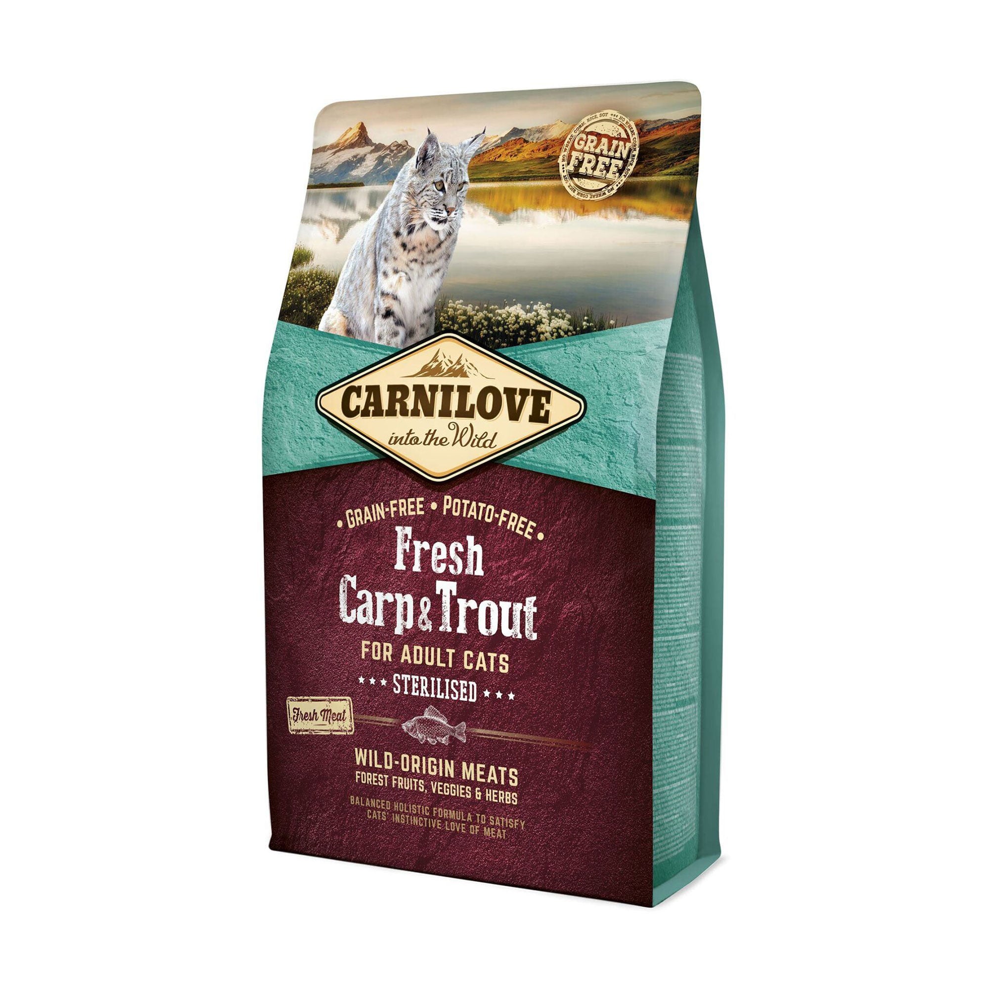 Сухий корм для стерилізованих кішок Carnilove Fresh Carp &amp; Trout з коропом та фореллю, 2 кг