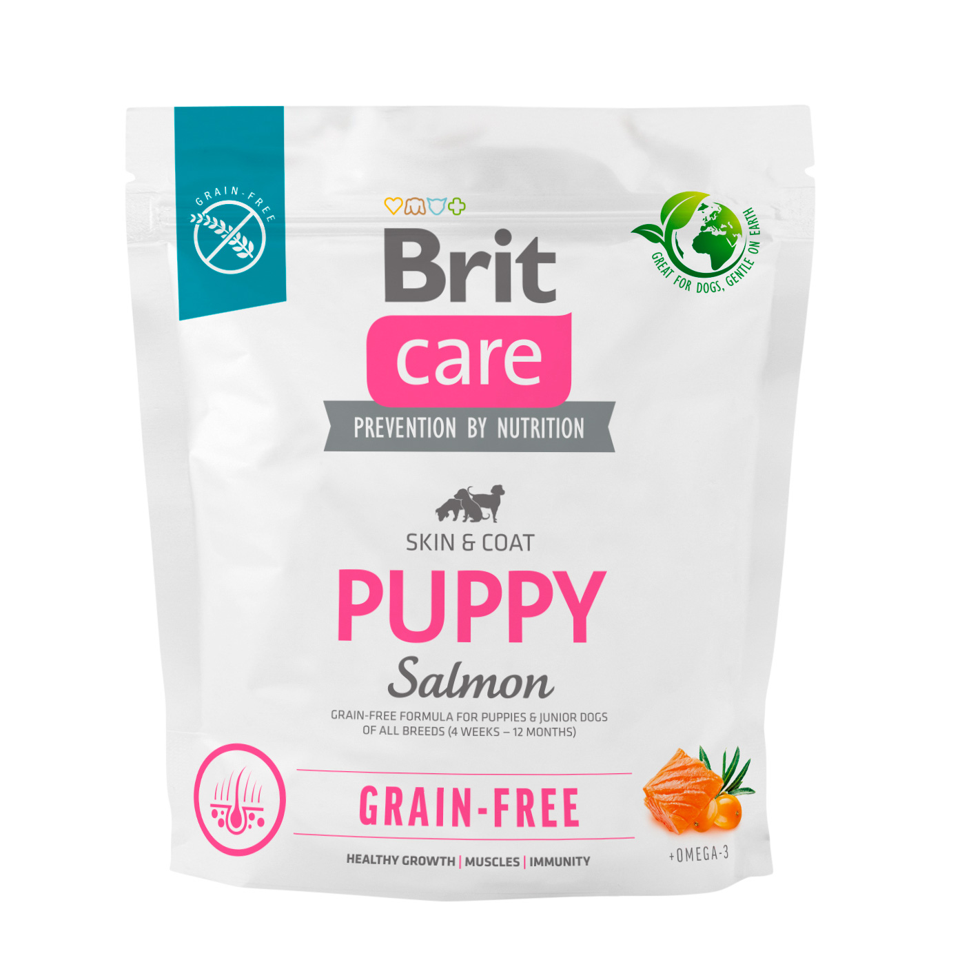 Сухий корм для цуценят Brit Care Puppy беззерновий, з лососем, 1 кг