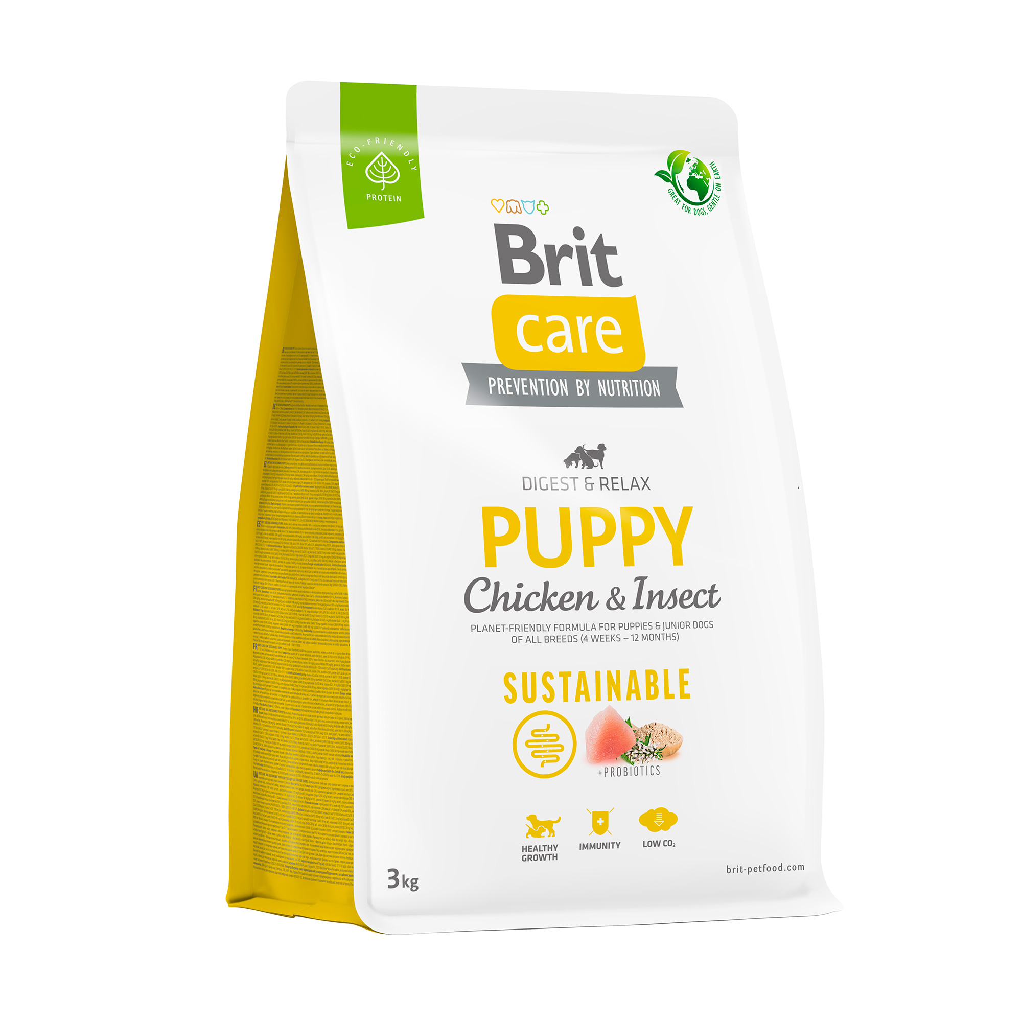 Сухий корм для цуценят Brit Care Sustainable Puppy з куркою та комахами, 3 кг