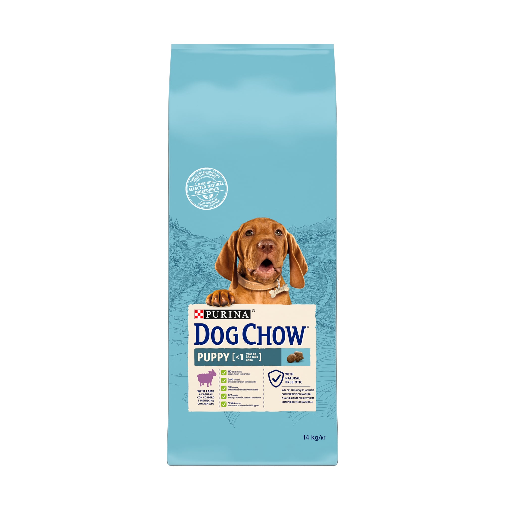 Сухий корм для цуценят до 1 року Dog Chow Puppy <1 з ягням, 14 кг