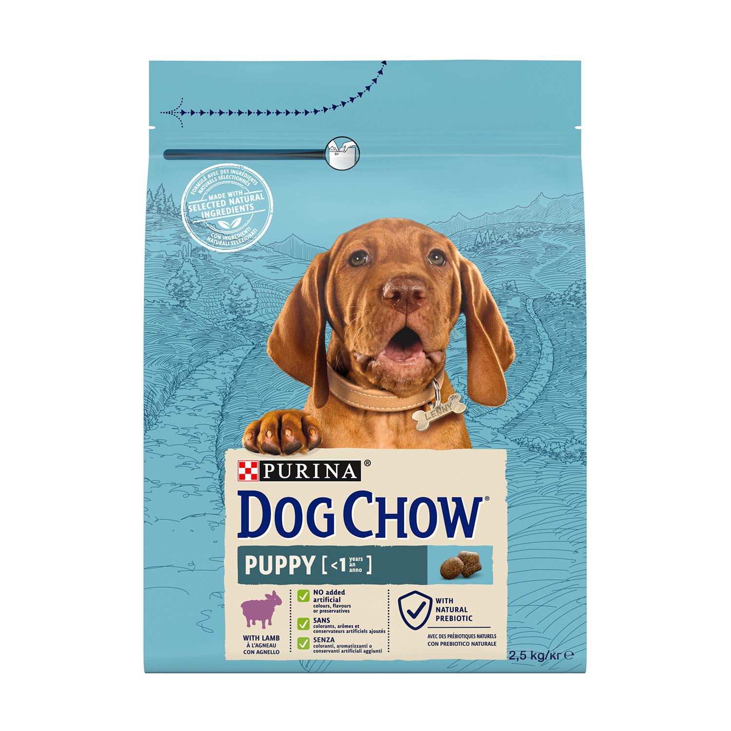 Сухий корм для цуценят до 1 року Dog Chow Puppy <1 з ягням, 2.5 кг