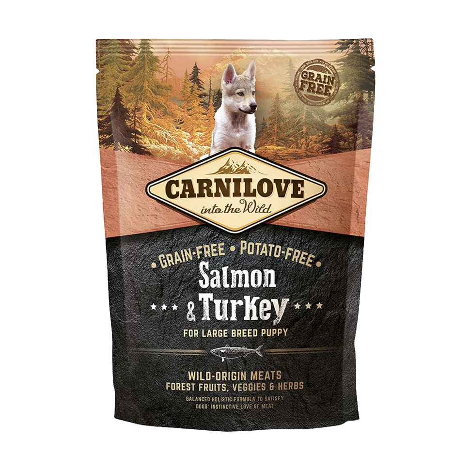 Сухий корм для цуценят великих порід Carnilove Salmon &amp; Turkey з лососем та індичкою, 1.5 кг