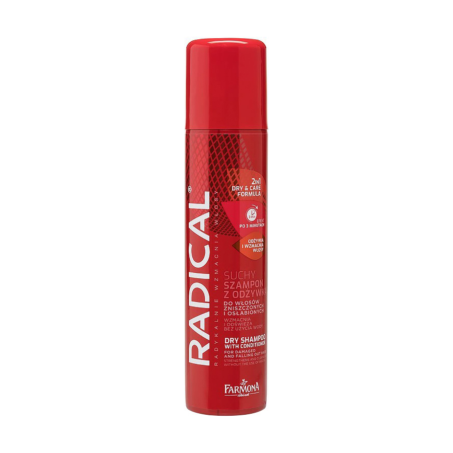 Сухий шампунь та кондиціонер Farmona Radical Dry Shampoo With Conditioner для ламкого та пошкодженного волосся, 180 мл
