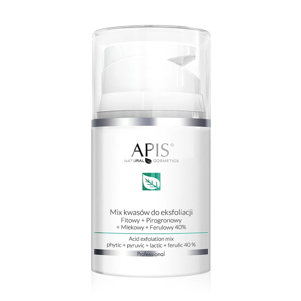 Суміш кислот для пілінгу обличчя Apis Natural Cosmetics Exfoliation Acid Mix Phytic + Pyruvic + Lactic + Ferulic 40%, 50 мл