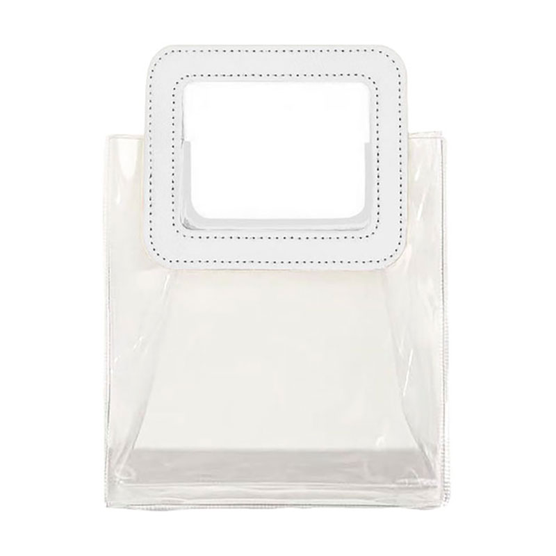 Сумка Cosmo Shop прозора, з білою ручкою, 19*9*18 см (CS1173W)