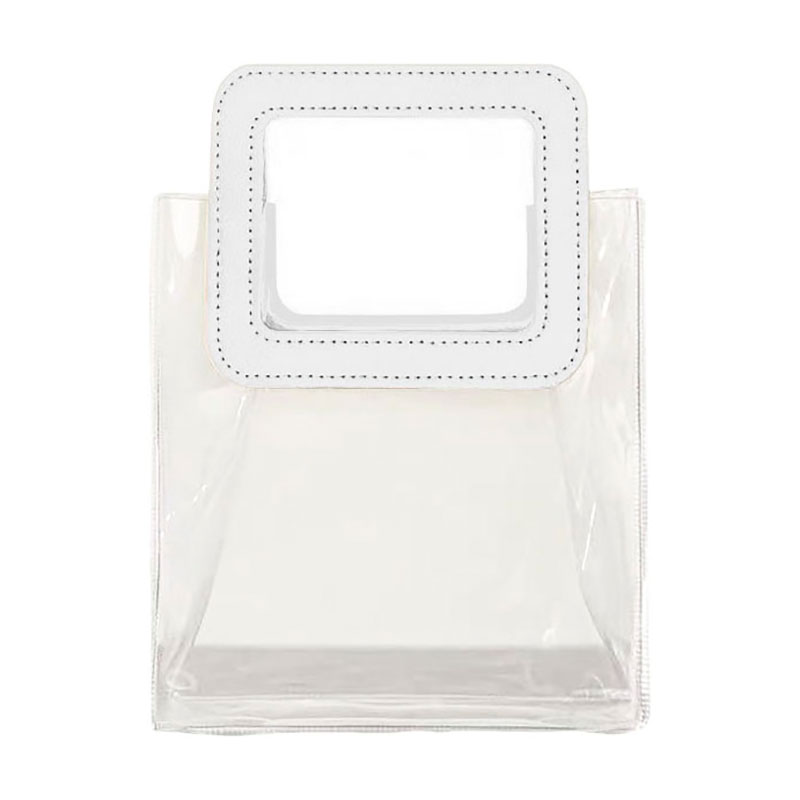 Сумка Cosmo Shop прозора, з білою ручкою, 26*11*23 см (CS1174W)