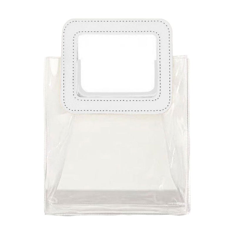 Сумка Cosmo Shop прозора, з білою ручкою, 27*15*25 см (CS1175W)