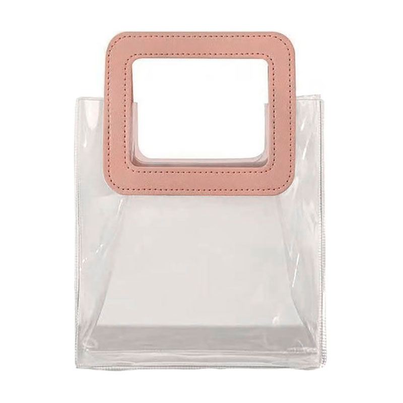 Сумка Cosmo Shop прозора, з рожевою ручкою, 19*9*18 см (CS1173P)