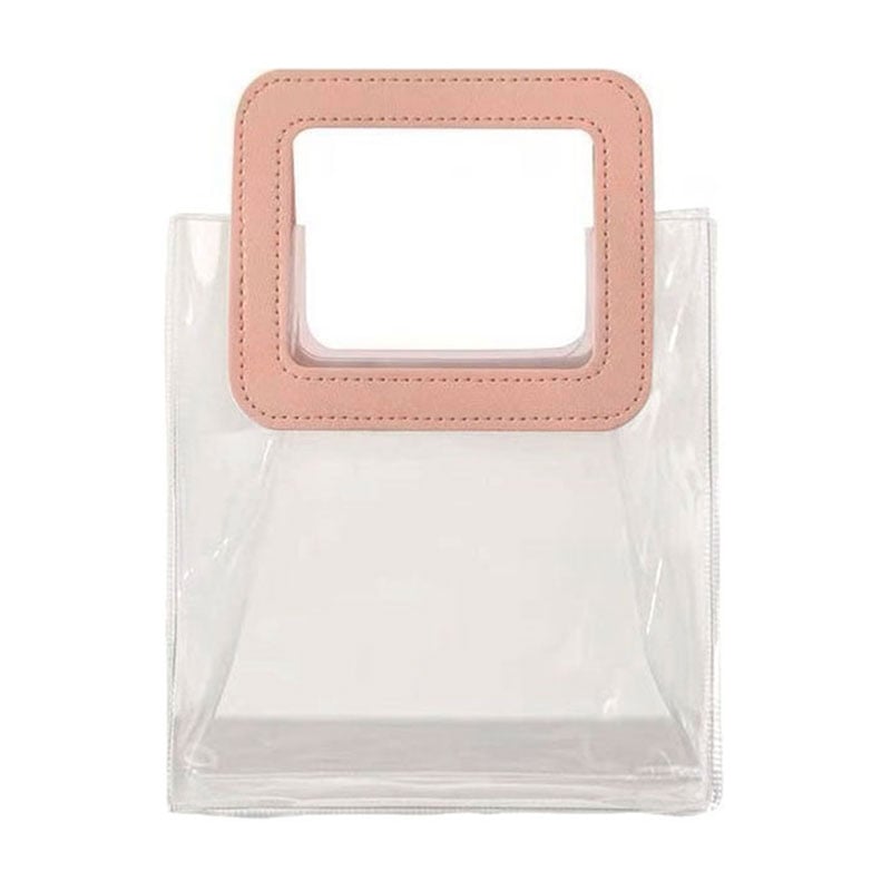 Сумка Cosmo Shop прозора, з рожевою ручкою, 26*11*23 см (CS1174P)