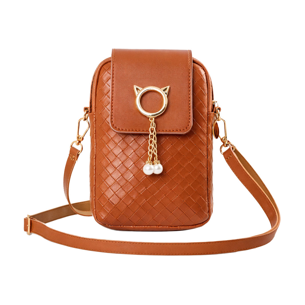 Сумка крос-боді Cosmo Shop міні, коричнева, 17.5*3.5*12 см (CS10989C)