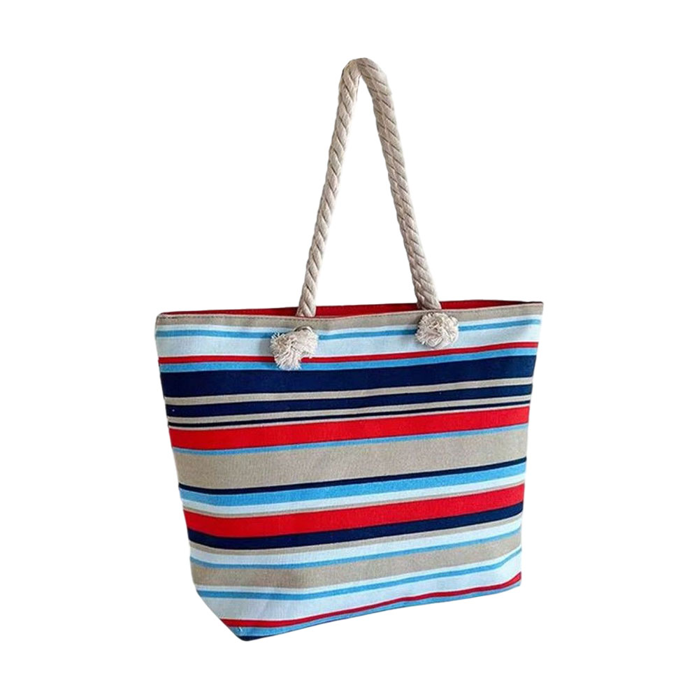 Сумка-шопер Cosmo Shop смугастий мультиколор, червоно-синя, 40*33*10 см (CS08194B)