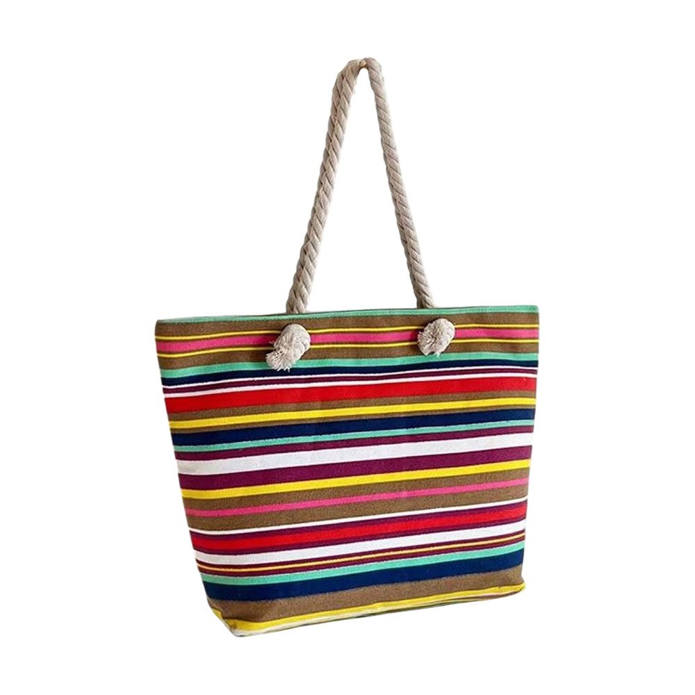Сумка-шопер Cosmo Shop смугастий мультиколор, жовто-зелена, 40*33*10 см (CS08194Y)