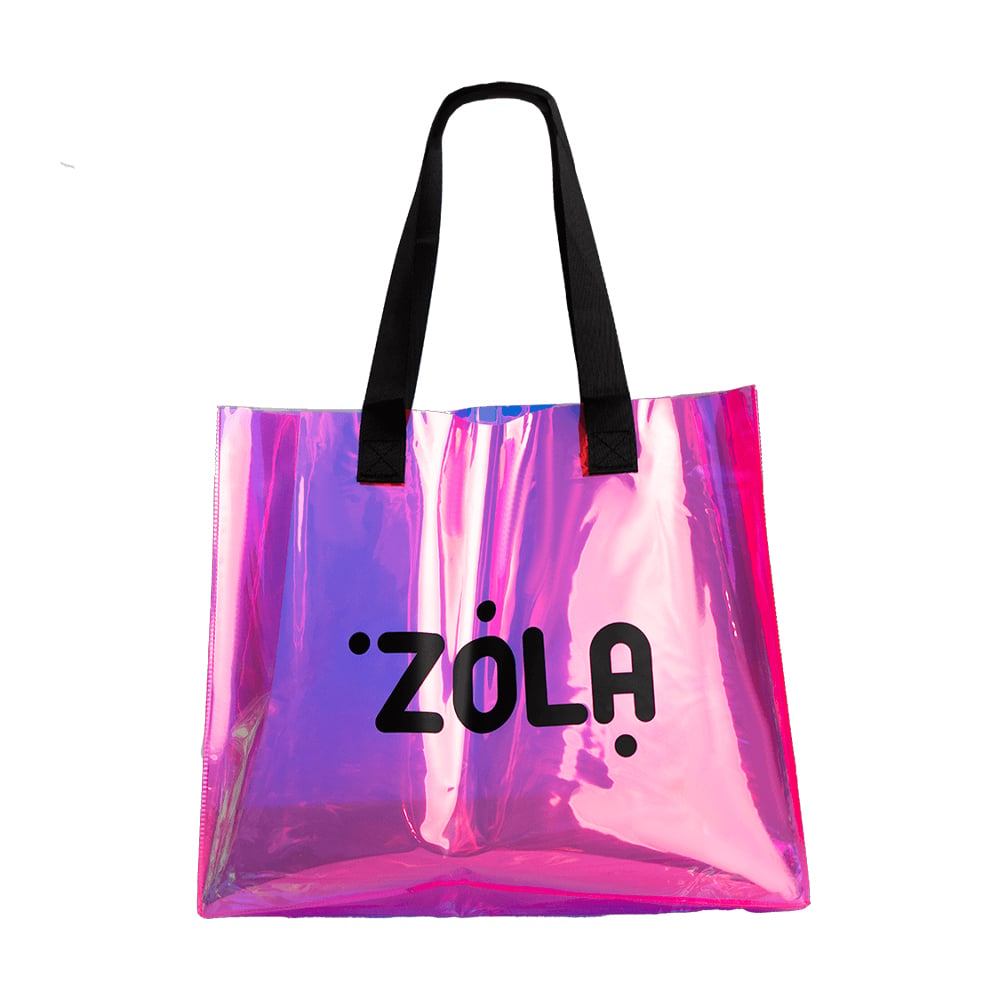 Сумка-шопер Zola рожева з чорним, голографічна, 1 шт