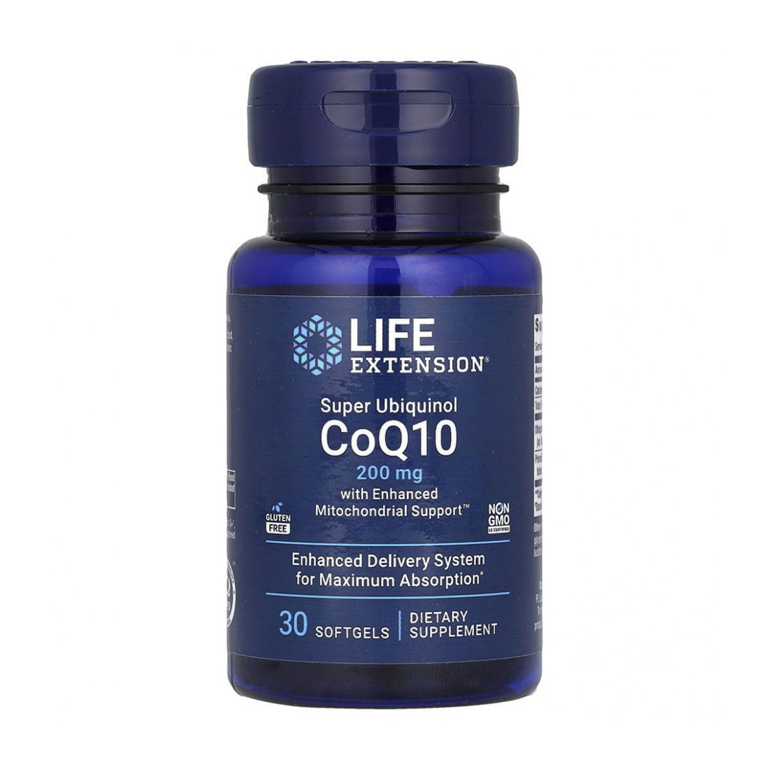 Суперубіхінол коензим Q10 Life Extension Super Ubiquinol CoQ10, 200 мг, 30 гелевих капсул