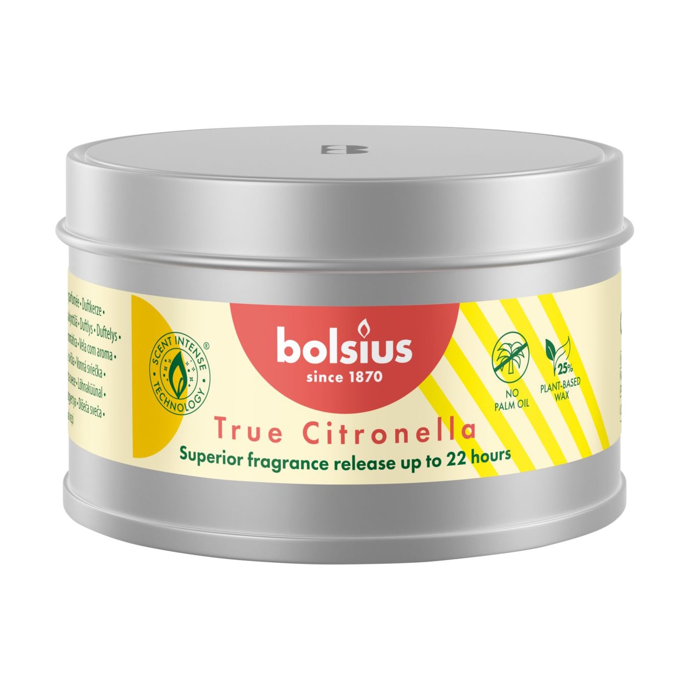 Свічка в металевій банці Bolsius True Citronella, 49*80 мм