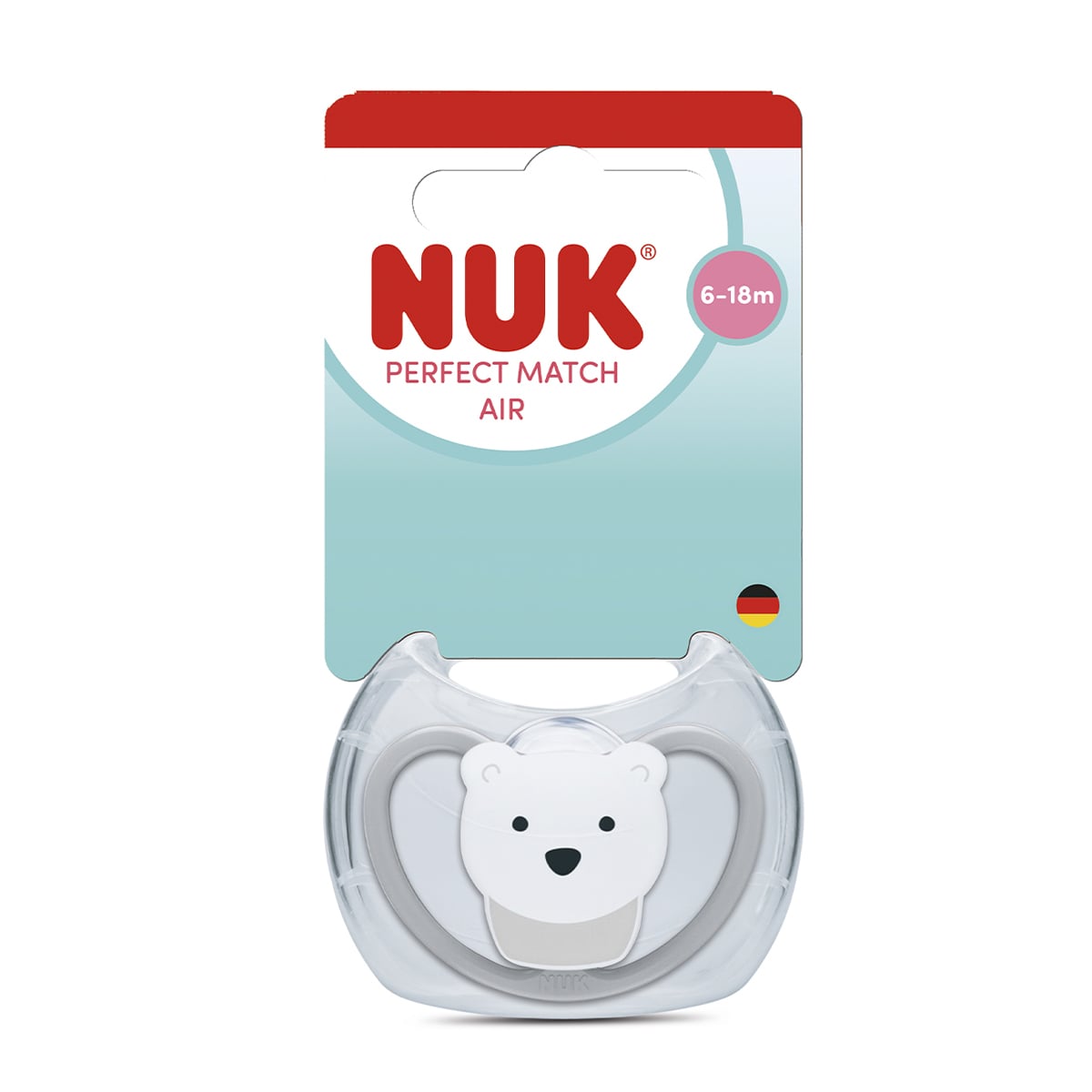 Силіконова ортодонтична пустушка NUK Perfect Match Air Полярний ведмідь, від 6 місяців до 1.5 року, 1 шт (3954158)
