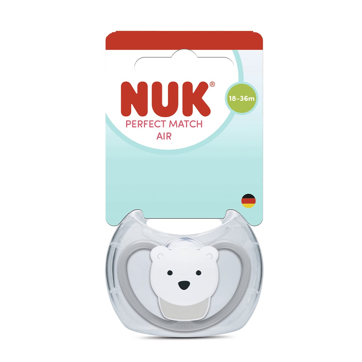 Силіконова ортодонтична пустушка NUK Perfect Match Air Полярний ведмідь, від 1.5 року до 3 років, 1 шт (3954160)