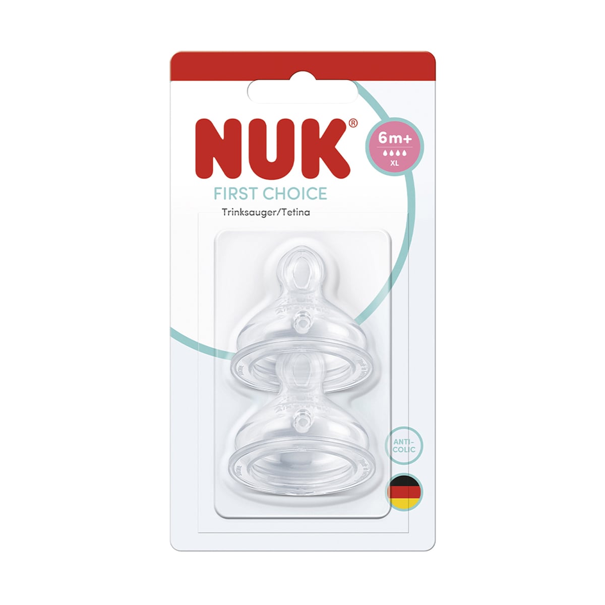 Силіконова соска NUK First Choice від 6 місяців, 2 шт (3954278)