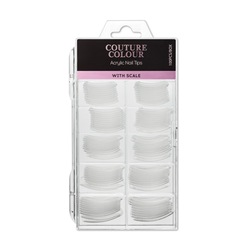 Силіконові форми для нарощування нігтів Couture Color Acrylic Nail Tips with Scale з розміткою, 100 шт