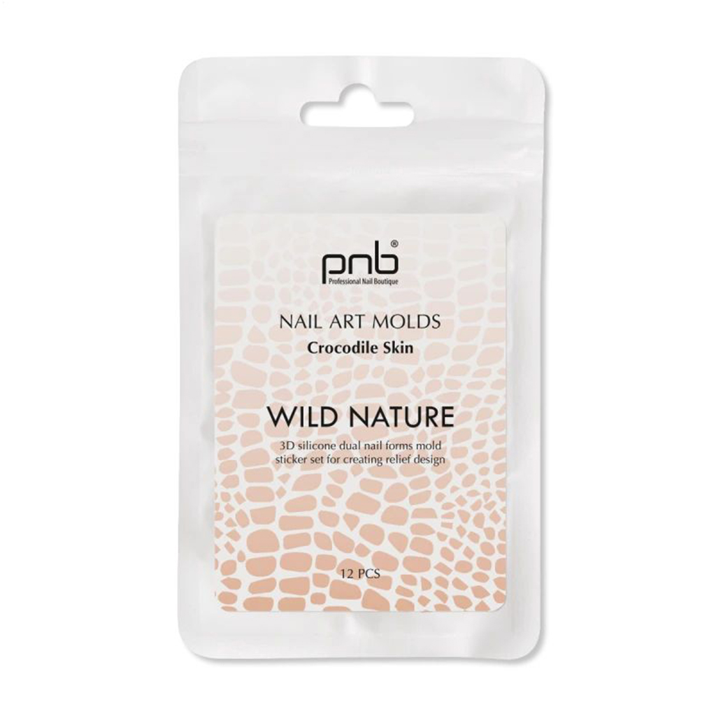 Силіконові молди для верхніх форм PNB Wild Nature Nail Art Molds Crocodile Skin, 12 шт