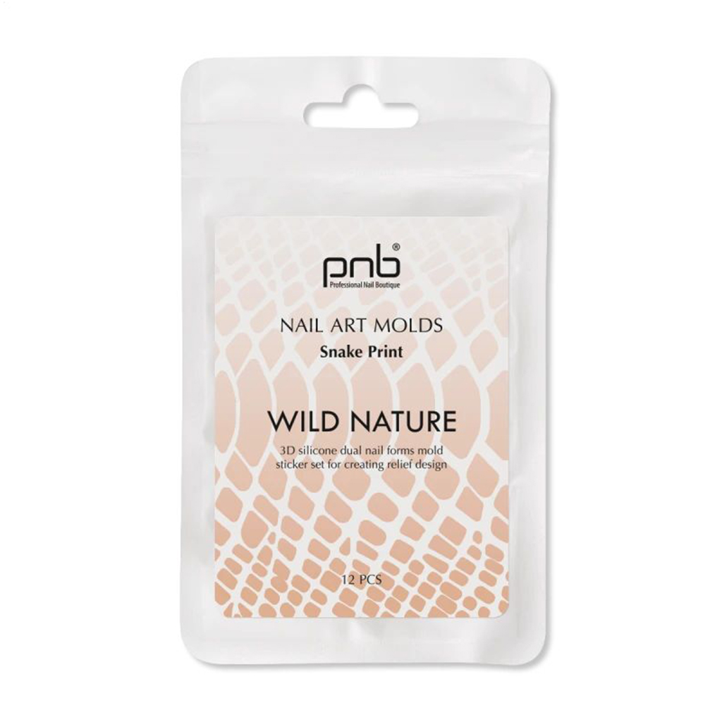Силіконові молди для верхніх форм PNB Wild Nature Nail Art Molds Snake Print, 12 шт