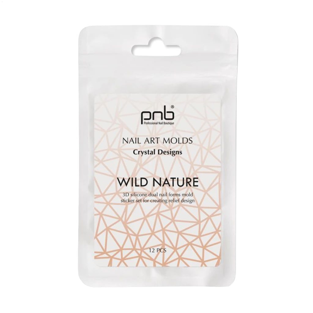 Силіконові молди для верхніх форм PNB Wild Nature Nail Art Molds Crystal Designs, 12 шт
