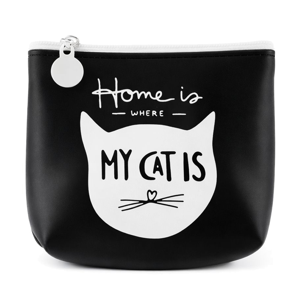 Силіконовий гаманець Cosmo Shop Home Is Where My Cat Is на застібці, чорний, 11*9 см (CS1108)