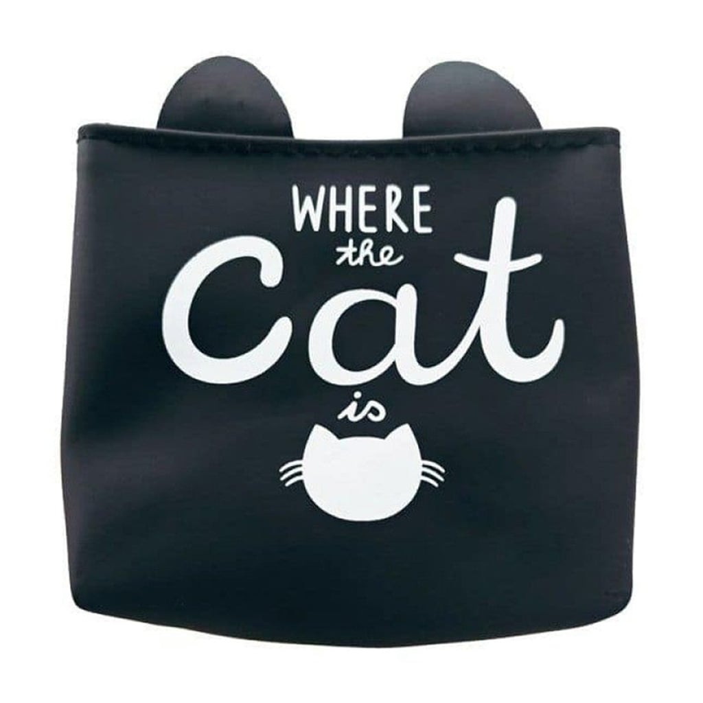 Силіконовий гаманець Cosmo Shop Where The Cat Is на застібці, чорний, 11*9 см (CS1110)