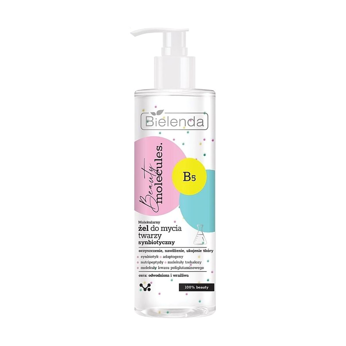 Синбіотичний гель для вмивання Bielenda Beauty Molecules для зневодненої та чутливої шкіри, 195 мл