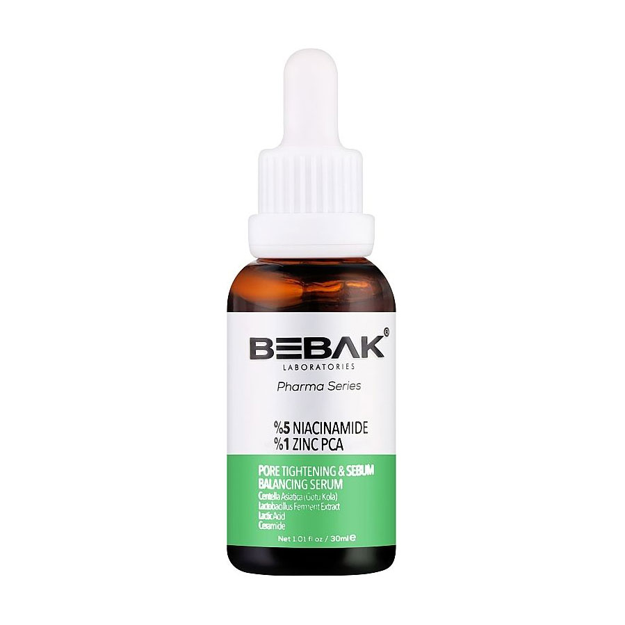 Сироватка для обличчя BEBAK Pharma Series Pore Tightening &amp; Sebum Balancing Serum з 5% ніацинаміду, 30 мл