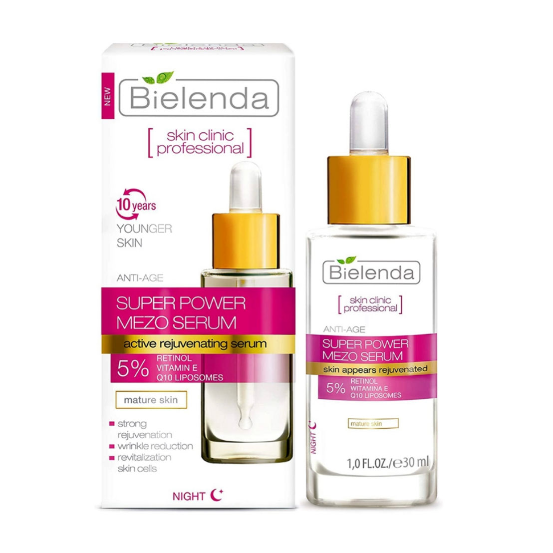 Сироватка для обличчя Bielenda Skin Clinic Professional ретинол та коензим Q10, 30 мл