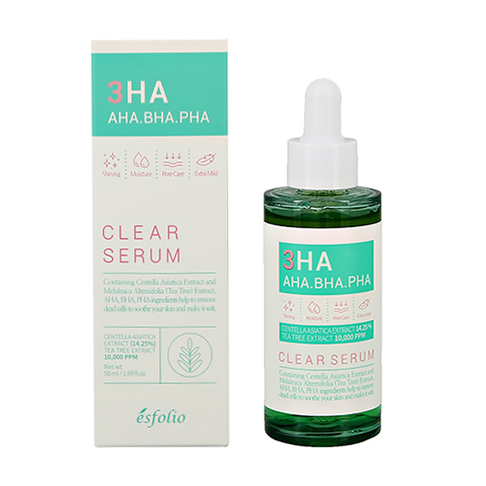 Сироватка для обличчя Esfolio Clear Serum з 3HA кислотами, 50 мл
