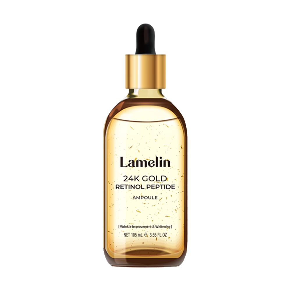 Сироватка для обличчя Lamelin 24K Gold Retinol Peptide Ampoule з ретинолом та пептидами, 105 мл