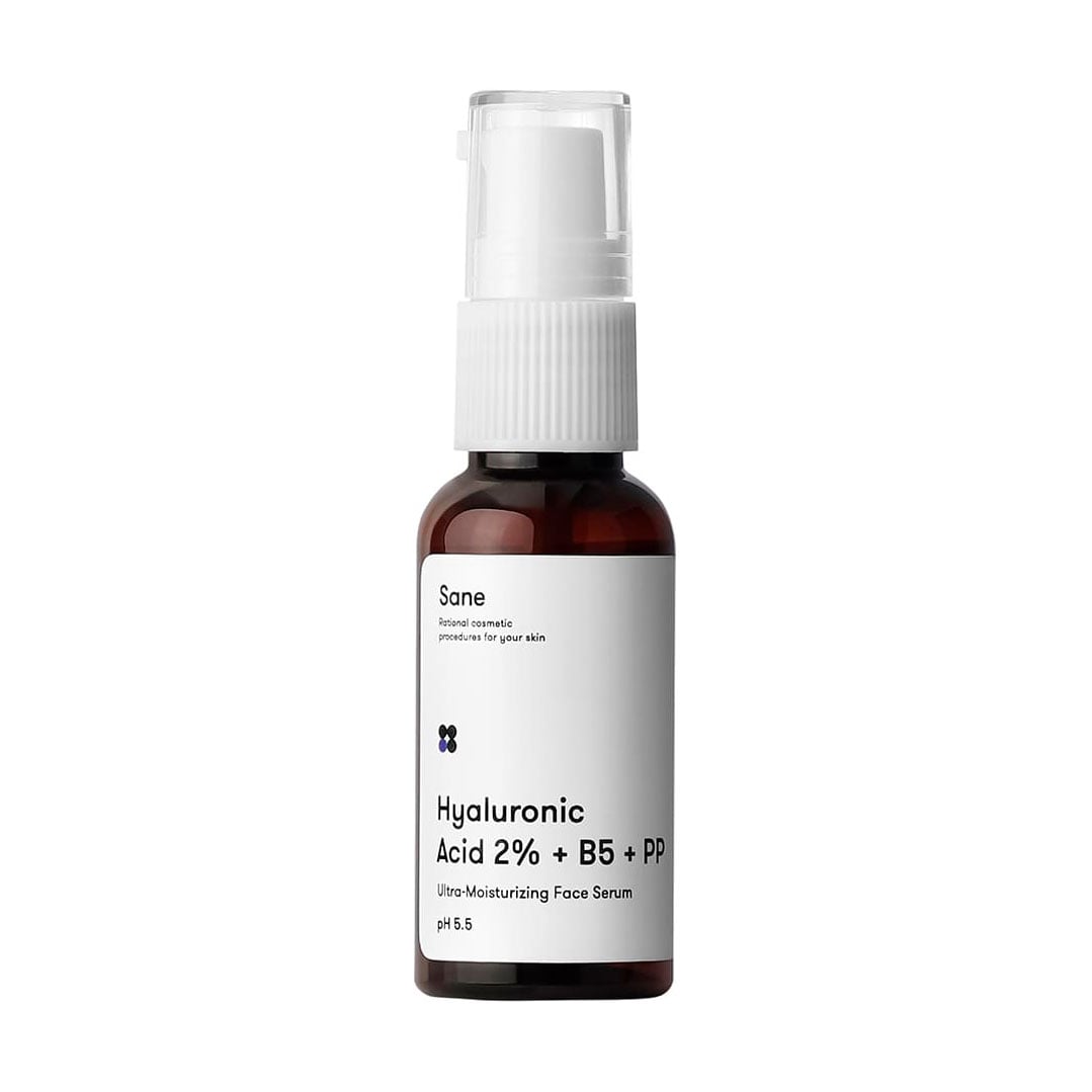 Сироватка для обличчя Sane Hyaluronic Acid 2% з гіалуроновою кислотою та вітамінами В5, PP, 30 мл