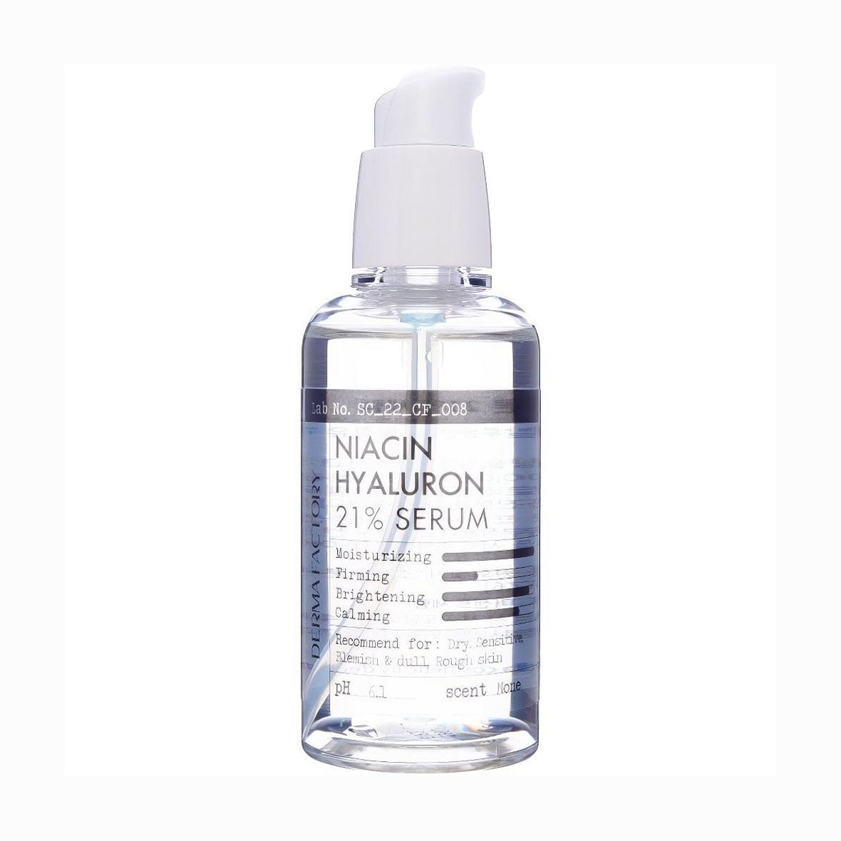 Сироватка для рівного тону шкіри обличчя Derma Factory Niacinamide Hyaluron 21% Serum, 80 мл