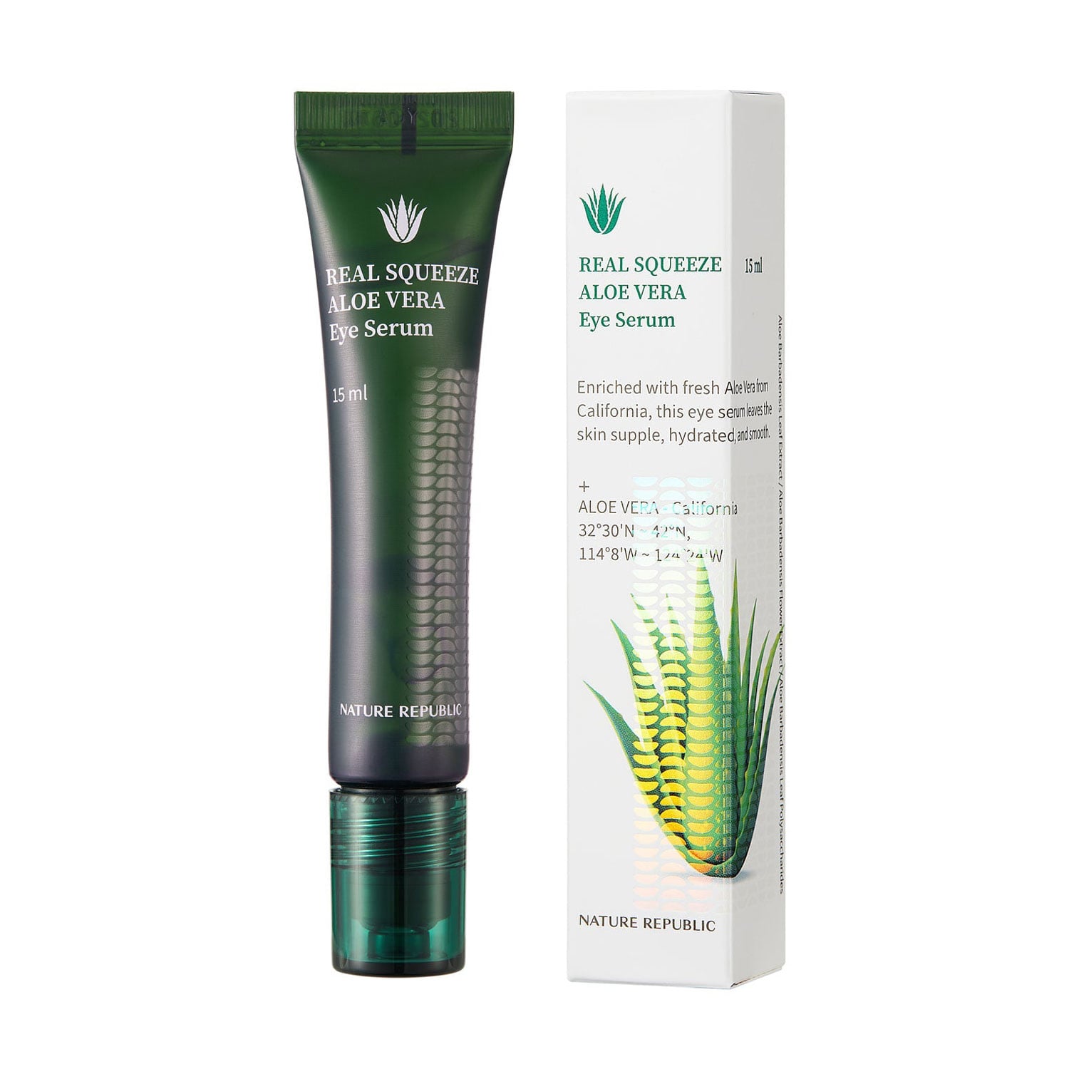Сироватка для шкіри навколо очей Nature Republic Real Squeeze Aloe Vera Eye Serum, 15 мл