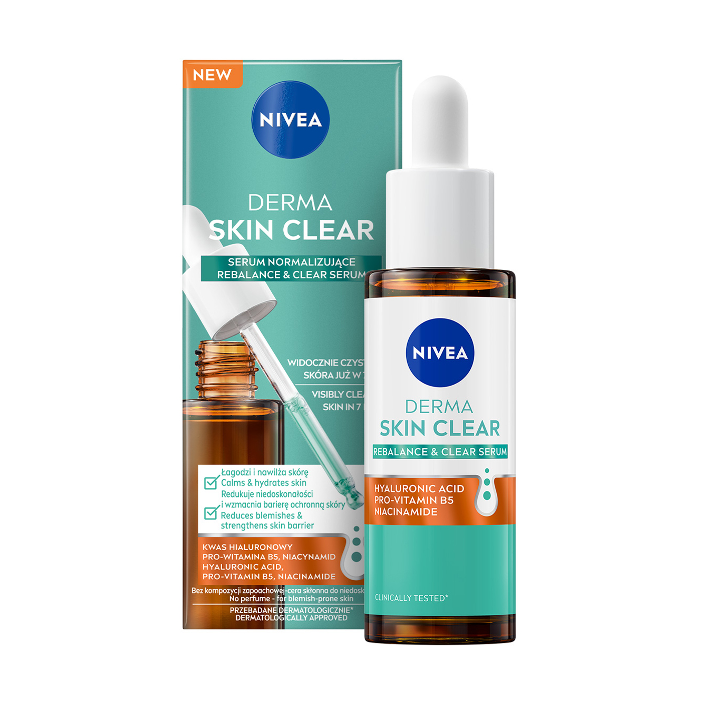 Сироватка NIVEA Derma Skin Clear для відновлення водного балансу та чистої шкіри обличчя, 30 мл