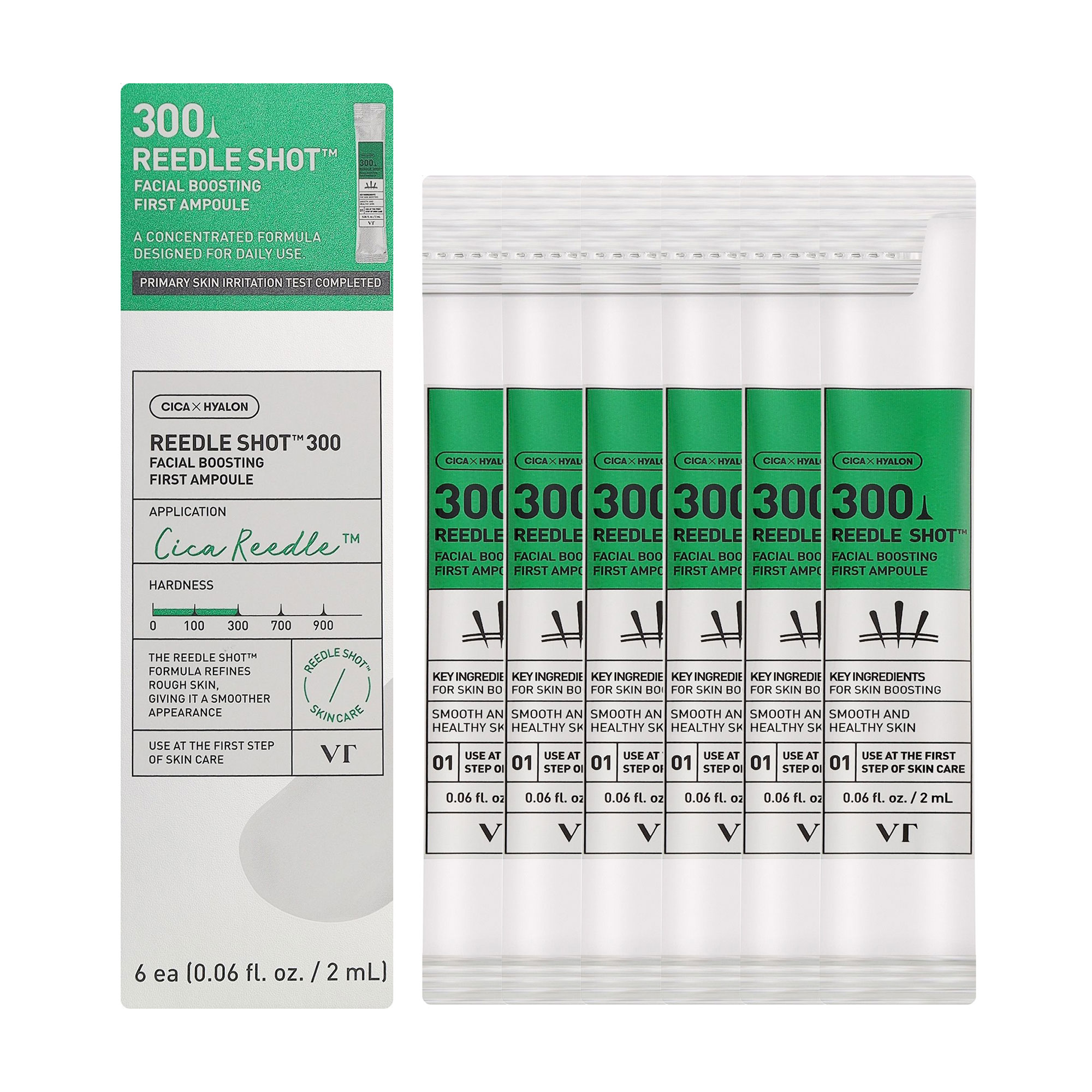 Сироватка VT Cosmetics Reedle Shot 300 Facial Boosting First Ampoule для звуження пор обличчя, зі спікулами, 6*2 мл