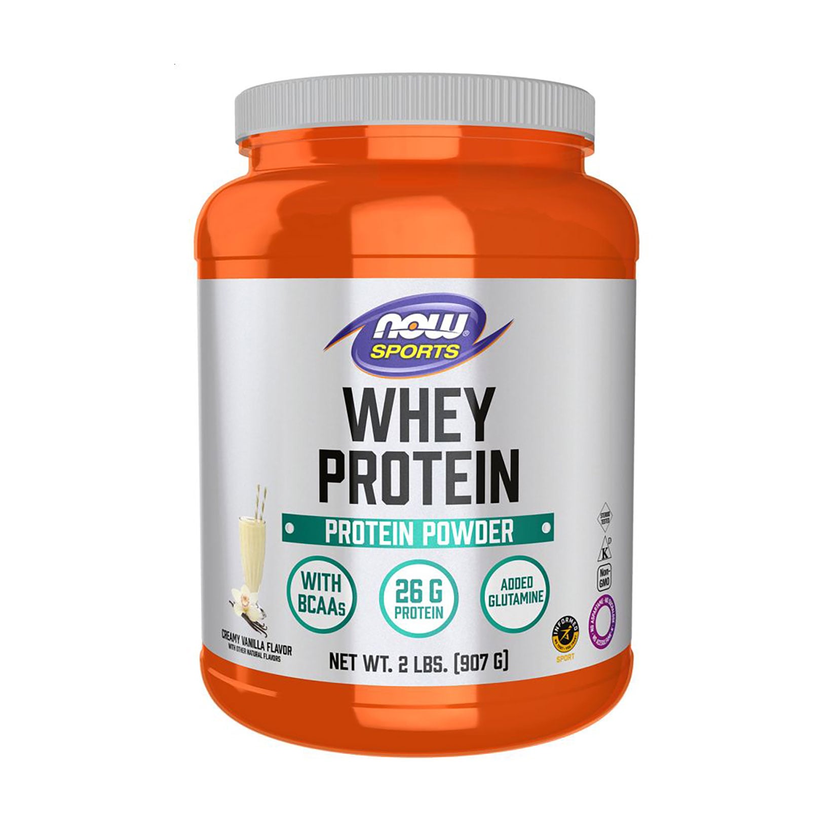 Сироватковий протеїн NOW Foods Whey Protein зі смаком вершкової ванілі, в порошку, 907 г
