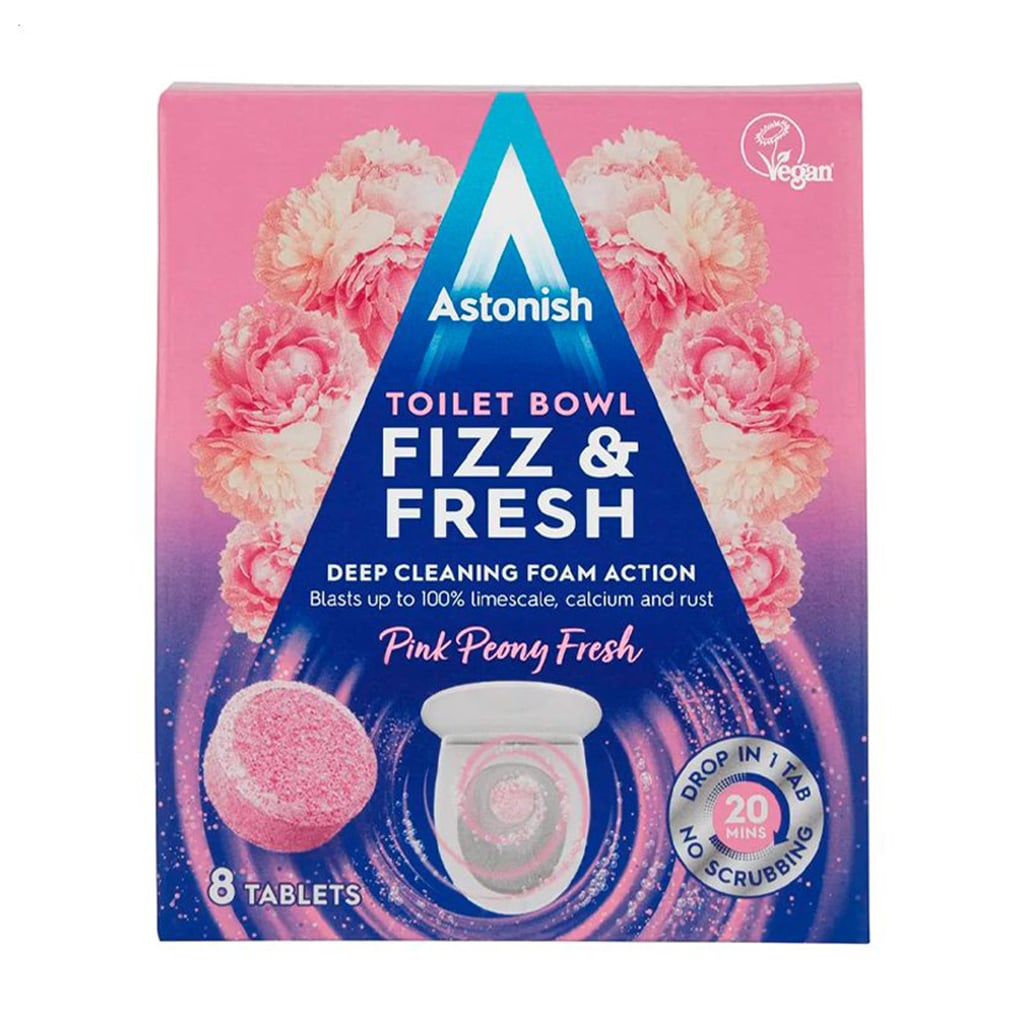 Таблетки для чищення унітазів Astonish Fizz &amp; Fresh з ароматом півонії, 8 шт
