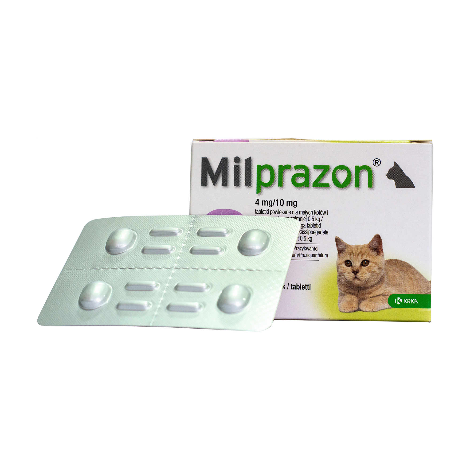 Таблетки для котів KRKA Milprazon 4-10 мг, проти глистів, 4 шт