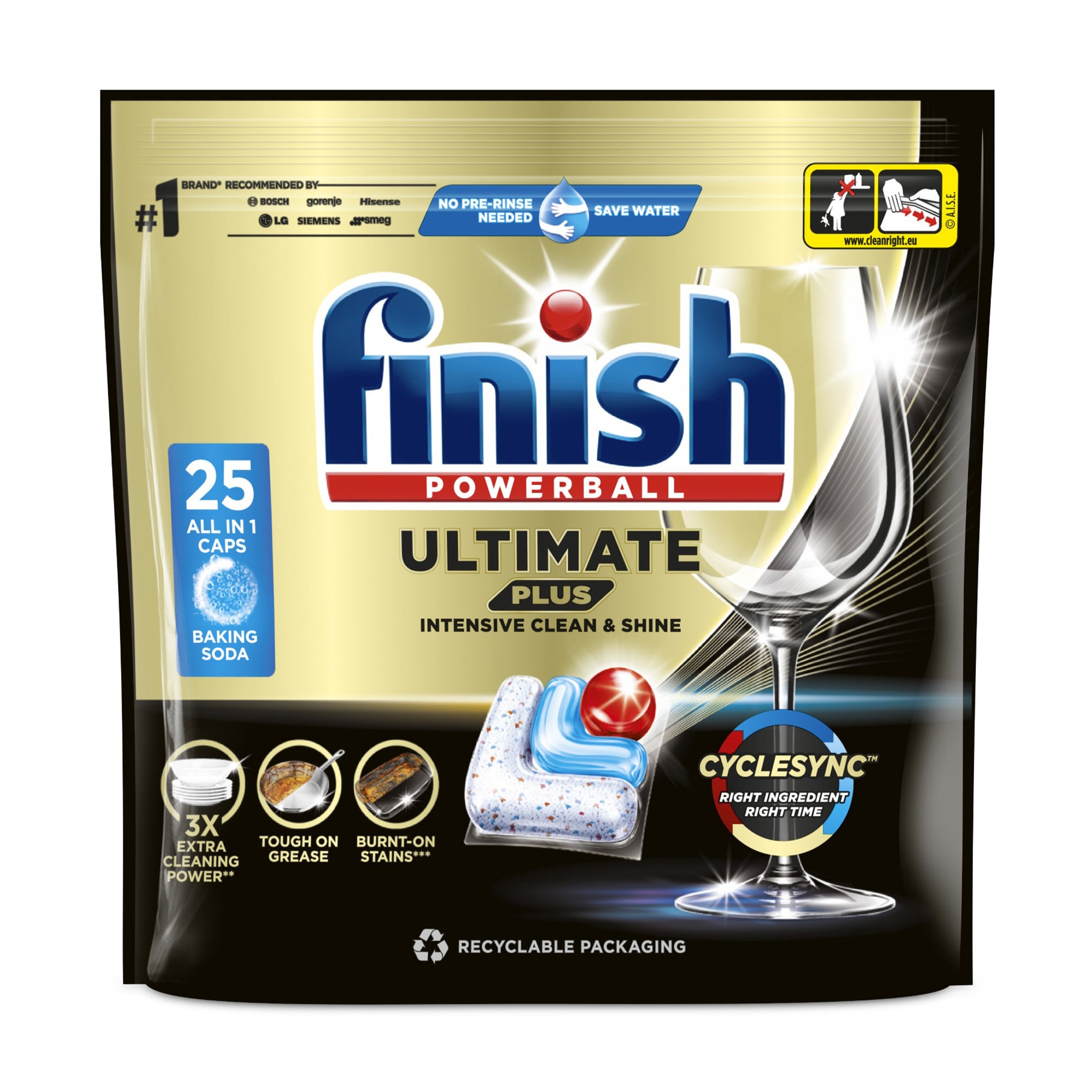 Таблетки для посудомийної машини Finish Powerball Ultimate Plus All in 1, 25 шт