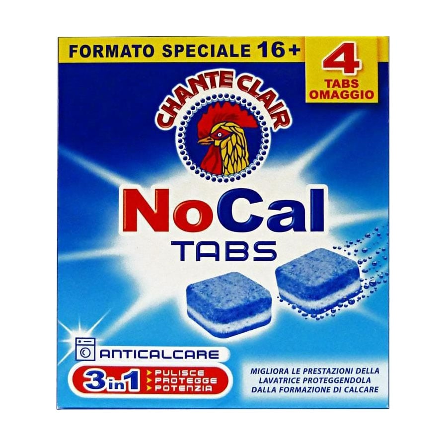 Таблетки для видалення накипу в пральній машині Chanteclair NoCal Tabs, 16+4 шт