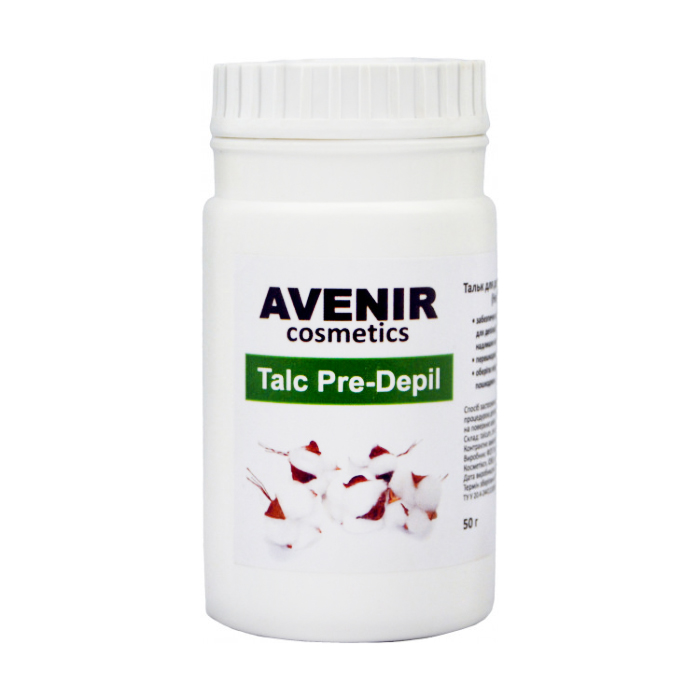 Тальк для депіляції та шугарингу Avenir Cosmetics Talc Pre-Depil нейтральний, 50 г